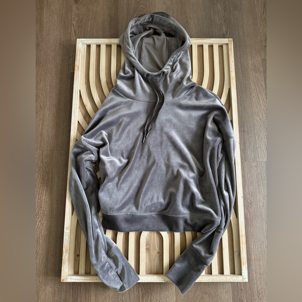 Aerie Offline Velour Cropped Sweatshirt